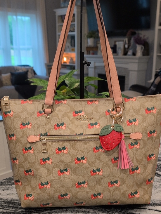 Coach Handbags - Coach Gallery Tote in Signature Canvas with Strawberry Print